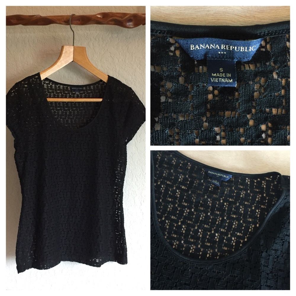Banana Republic crochet illusion top